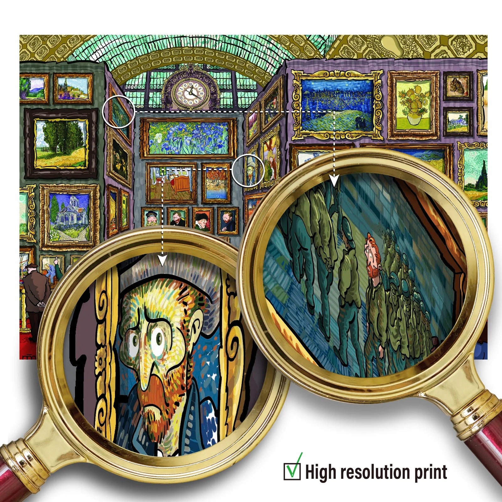 - 1000 Piece Puzzle for Adults, Van Gogh Jigsaw Puzzles 1000 Pieces, Van Gogh'S Time Travel to Muse Da Orsay Puzzles for Adults 1000 PC by Alireza Karimi Moghaddam