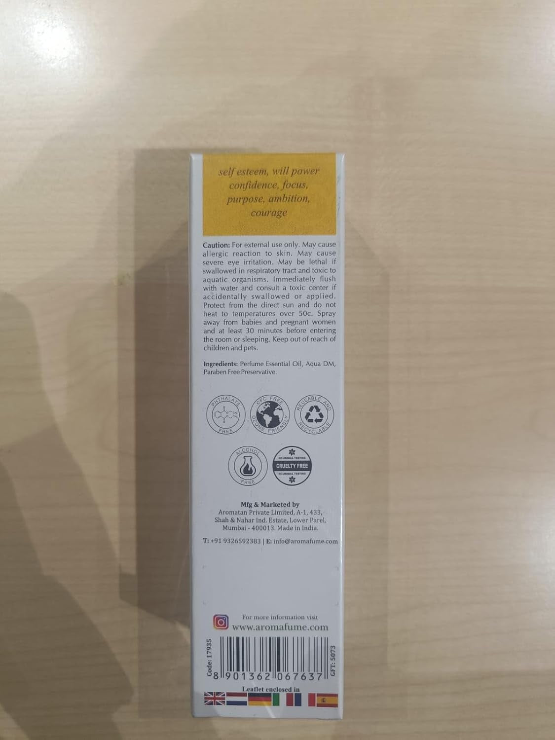 | Manipura |Solar Plexus Chakra  Aromatherapy Spray 