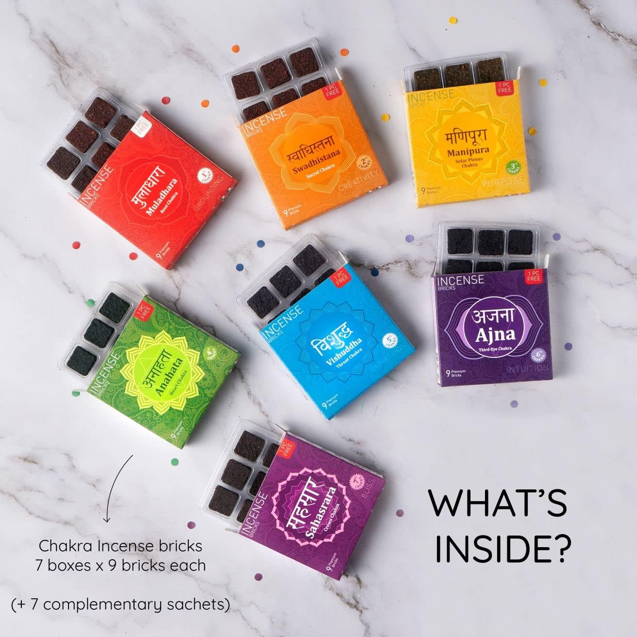 7 Chakra Incense Coal Bricks 