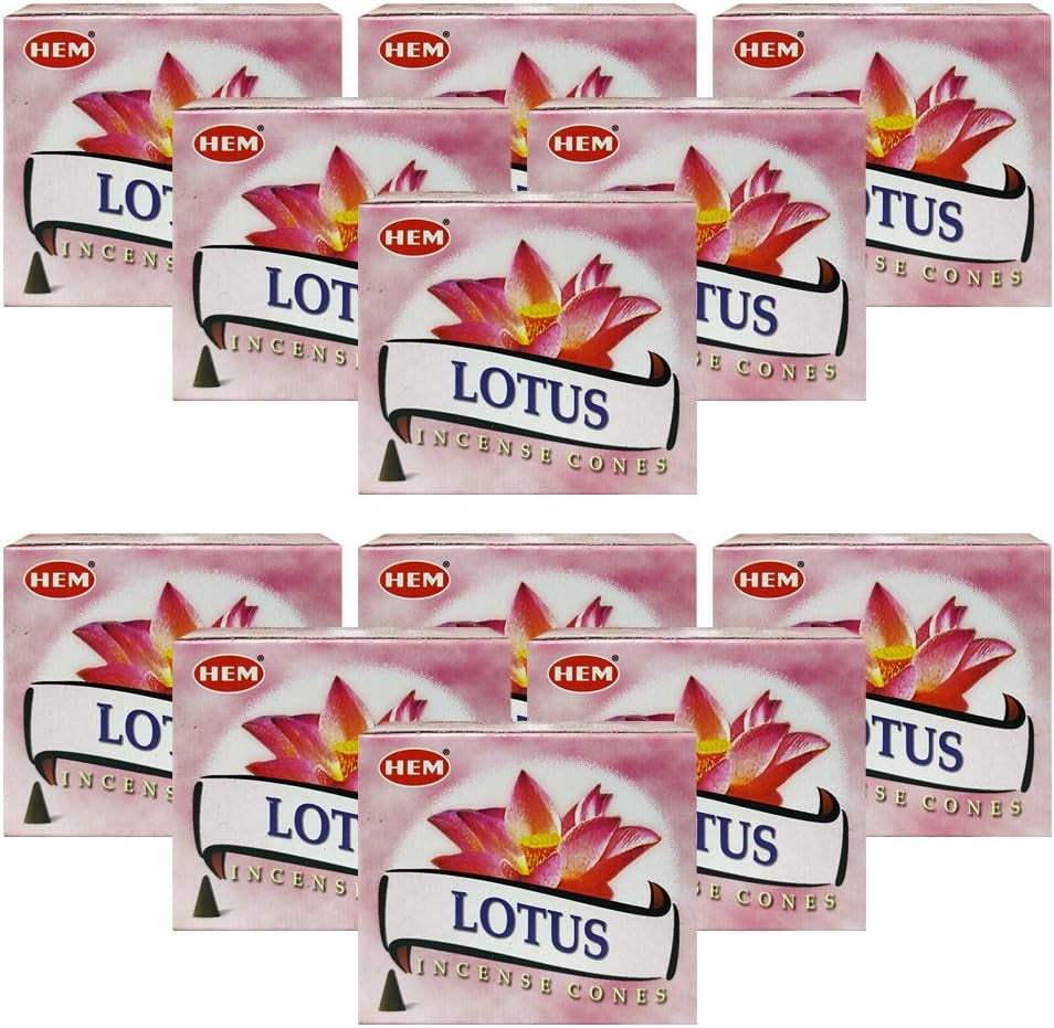Lotus Incense Cones and Cone Incense Burner Bundle 