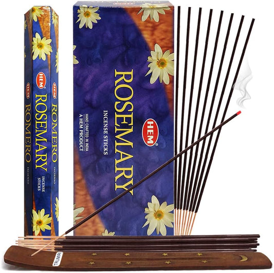 Rosemery Incense Sticks and Incense Stick Holder Bundle