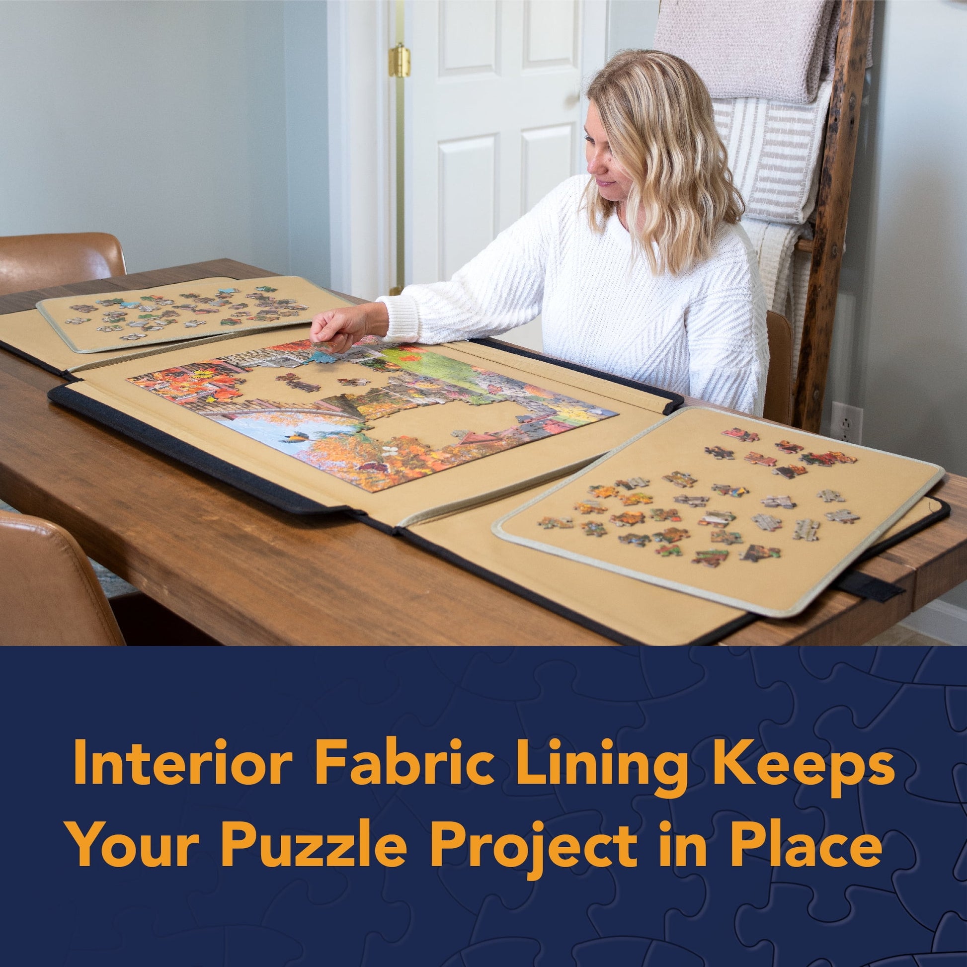 - Unique Fabric Jigsaw Caddy - Portable Puzzle Board for 1500 Pieces