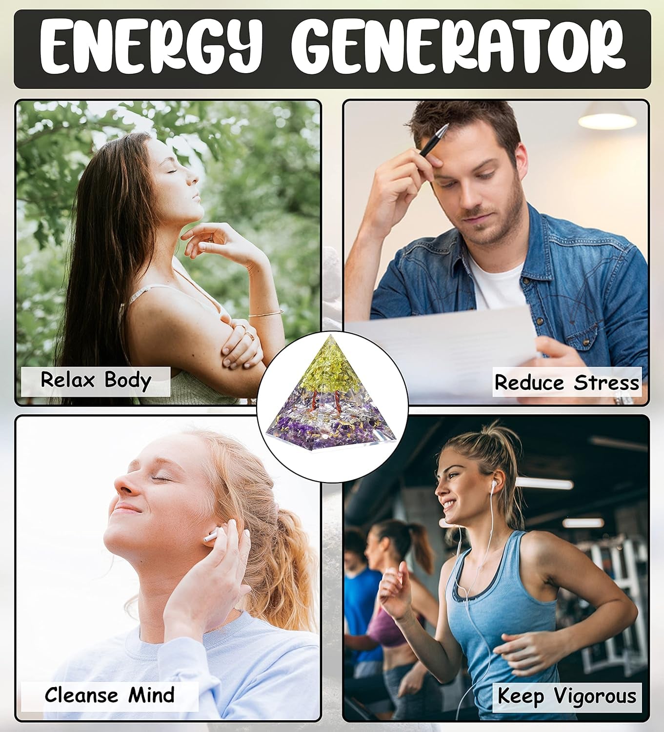 Black Tourmaline Orgone Pyramid 2.5-3 Inch