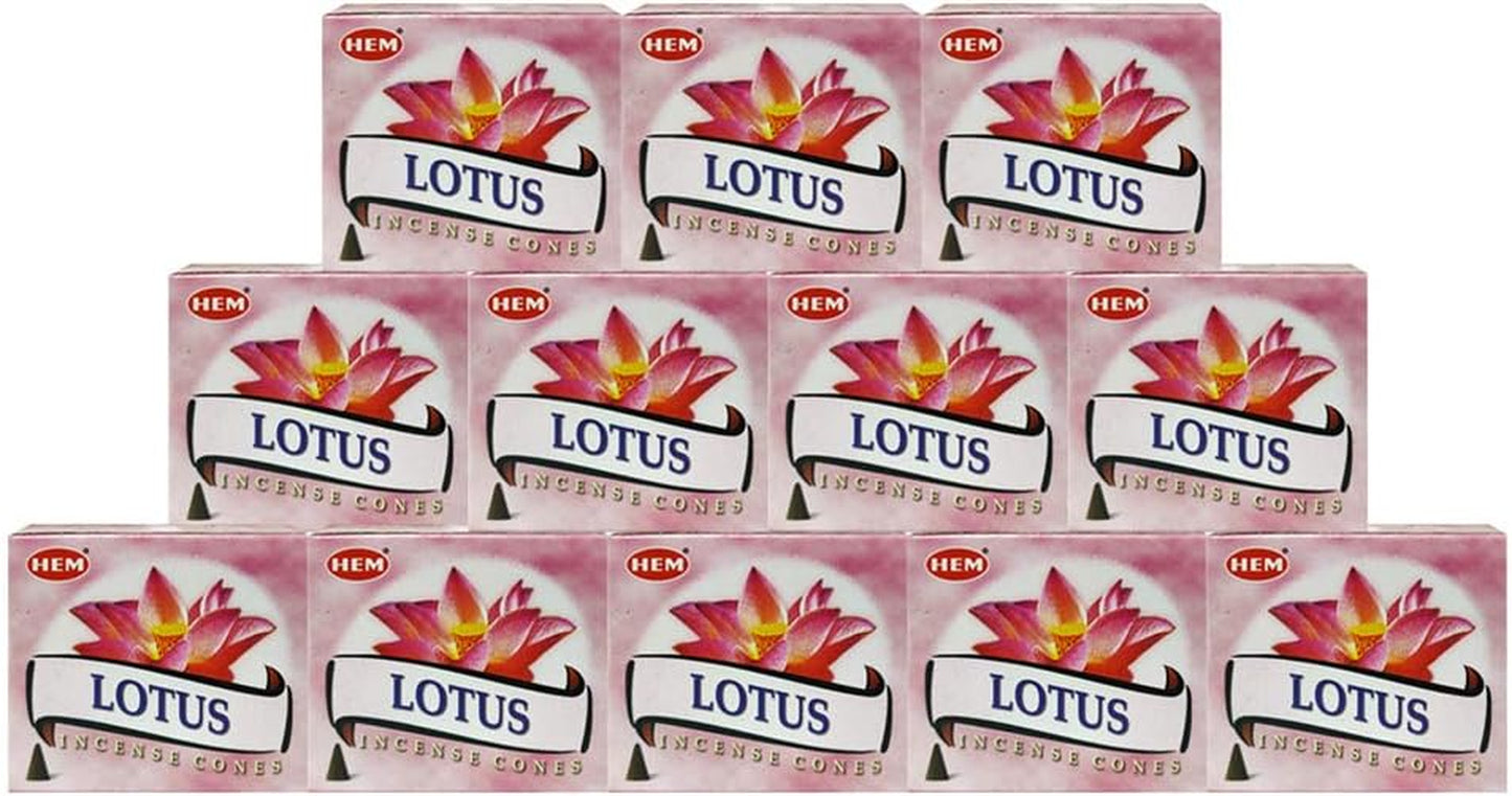 Lotus Incense Cones and Cone Incense Burner Bundle 