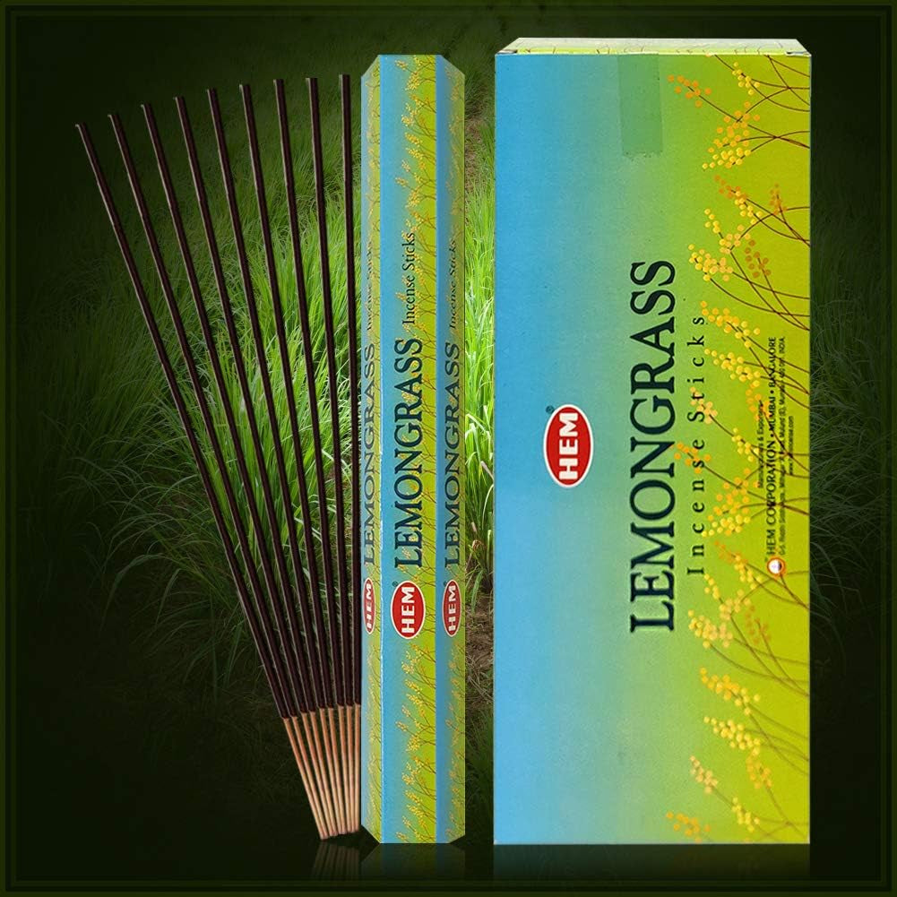 Lemongrass Incense Sticks and Incense Stick Holder Bundle 