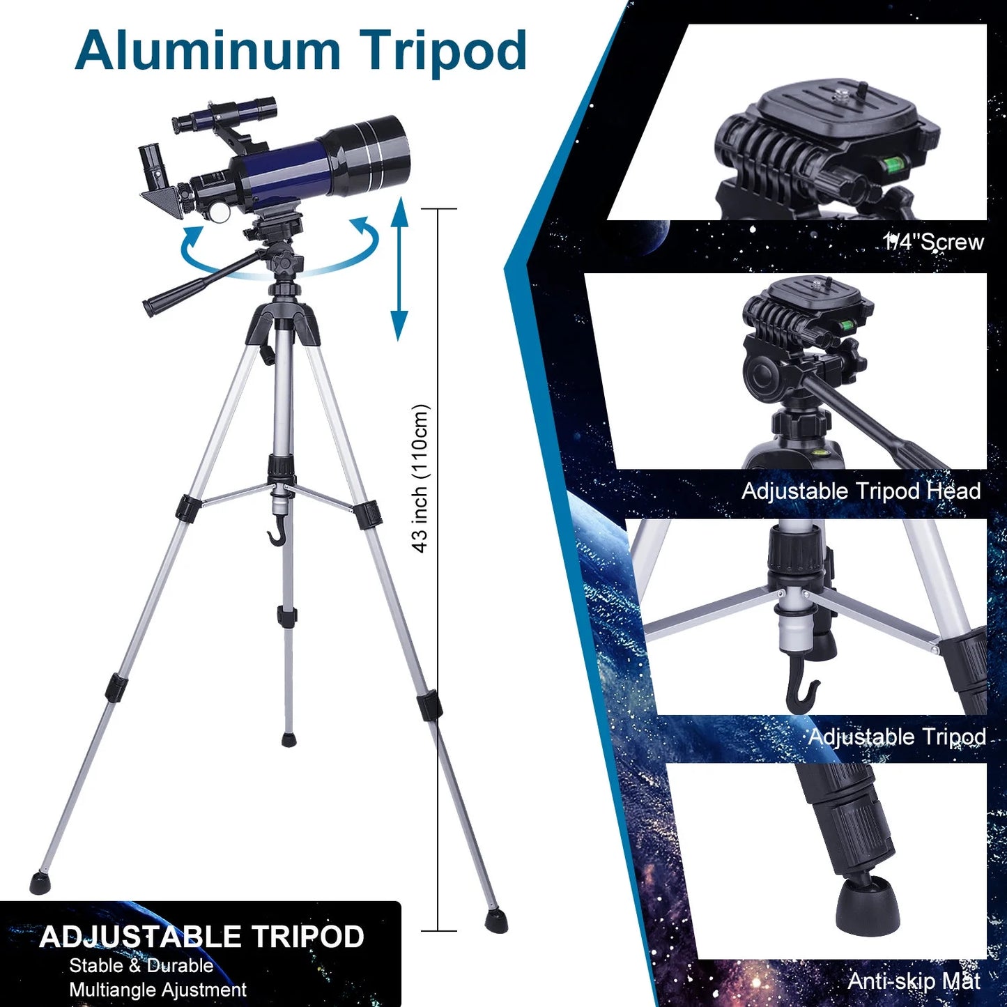 Telescopes for  Beginners, 70MM Telescope for Astronomy, Refractor Telescopes with Tripod