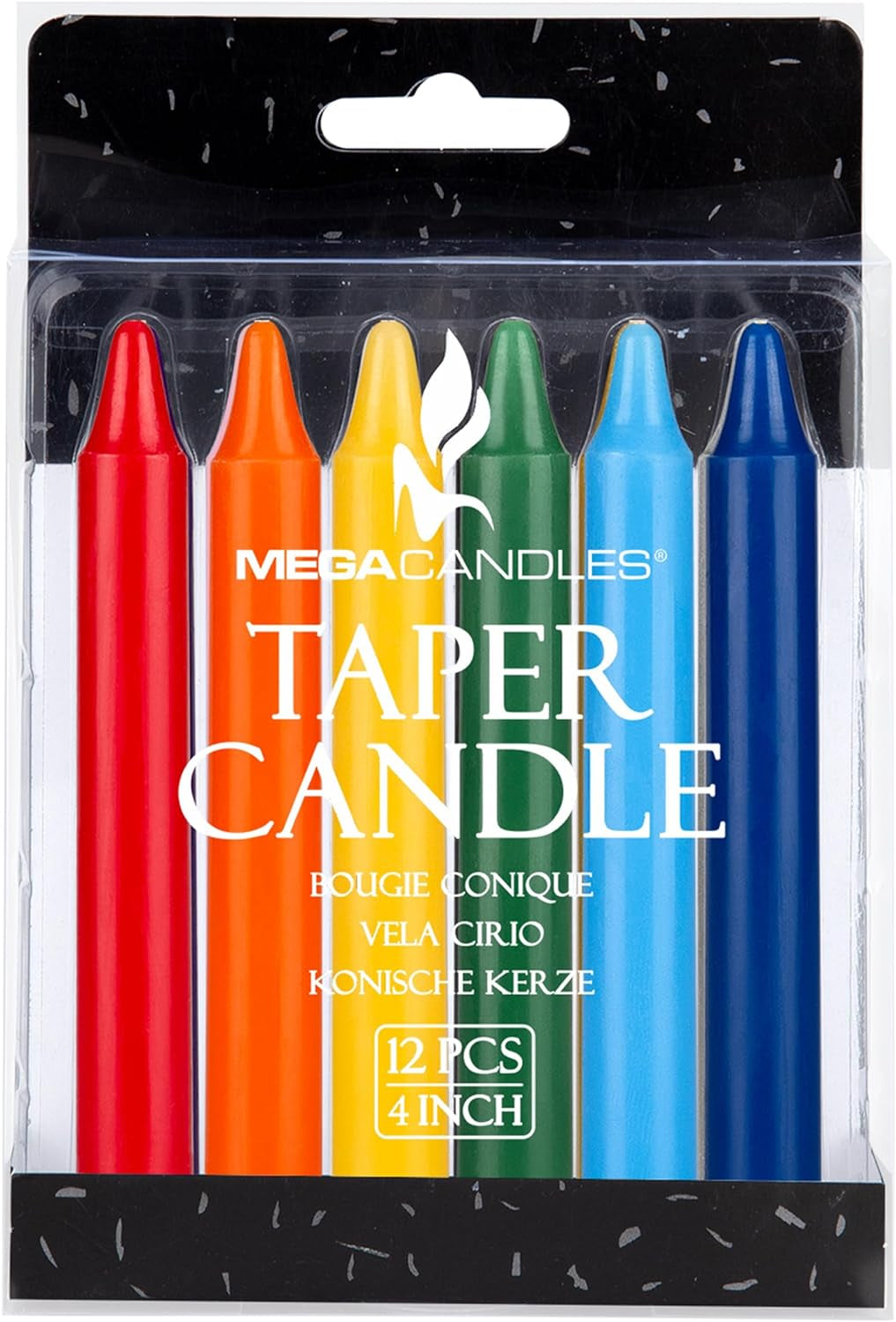 Multicolored 12 Pcs Unscented  Handcrafted Wax Candle 4 Inch X 1/2 Inch