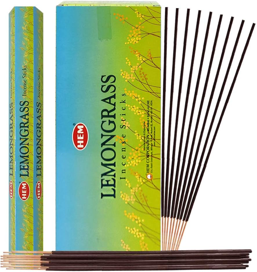 Lemongrass Incense Sticks and Incense Stick Holder Bundle 