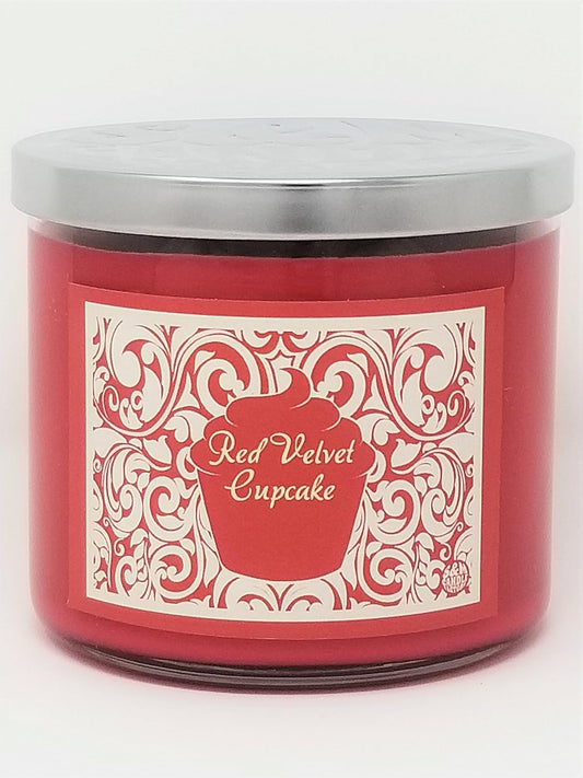 3 Wick Red Velvet Cupcake Candle Soy Wax Candle 