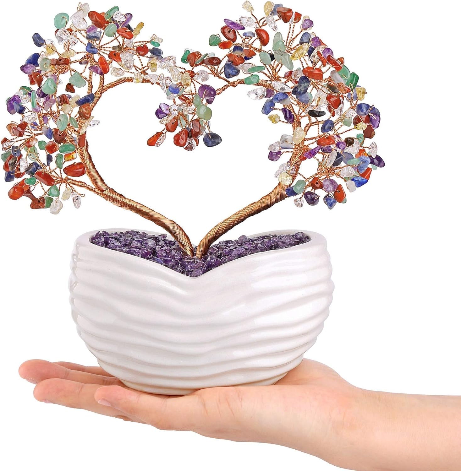 7 Chakra Healing Crystal Heart Money Tree 