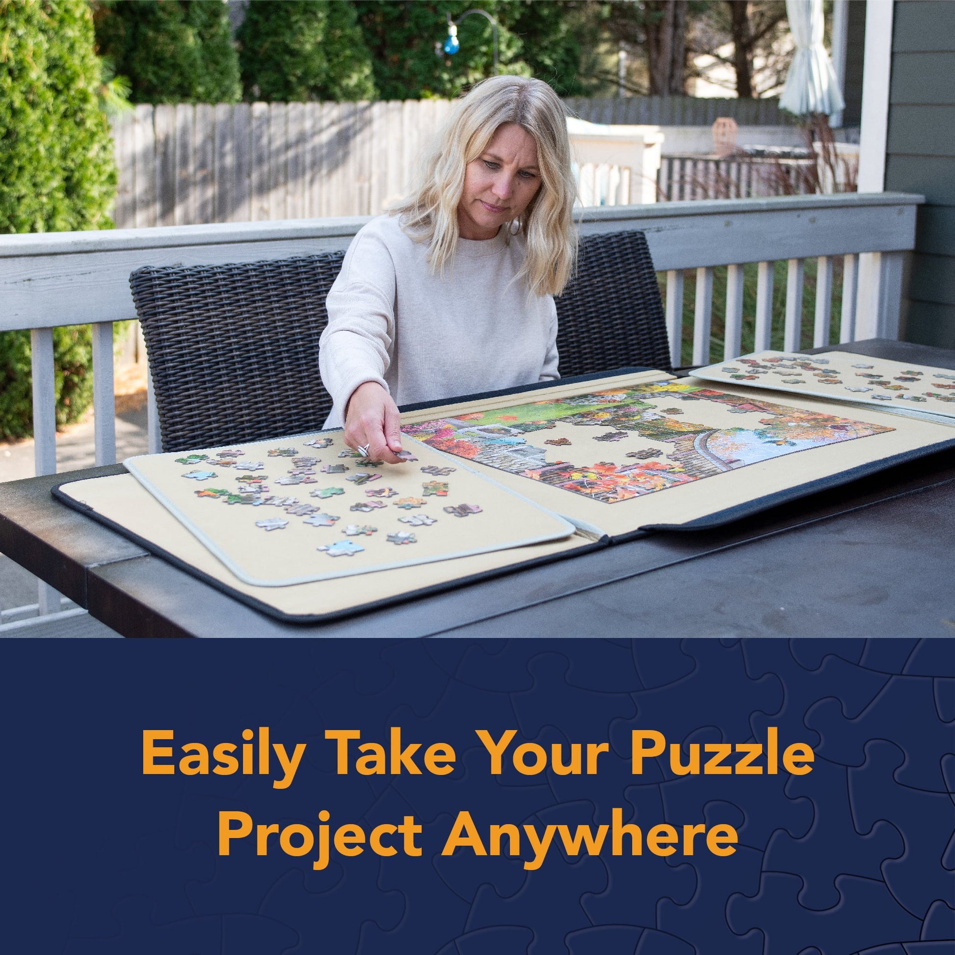 - Unique Fabric Jigsaw Caddy - Portable Puzzle Board for 1500 Pieces