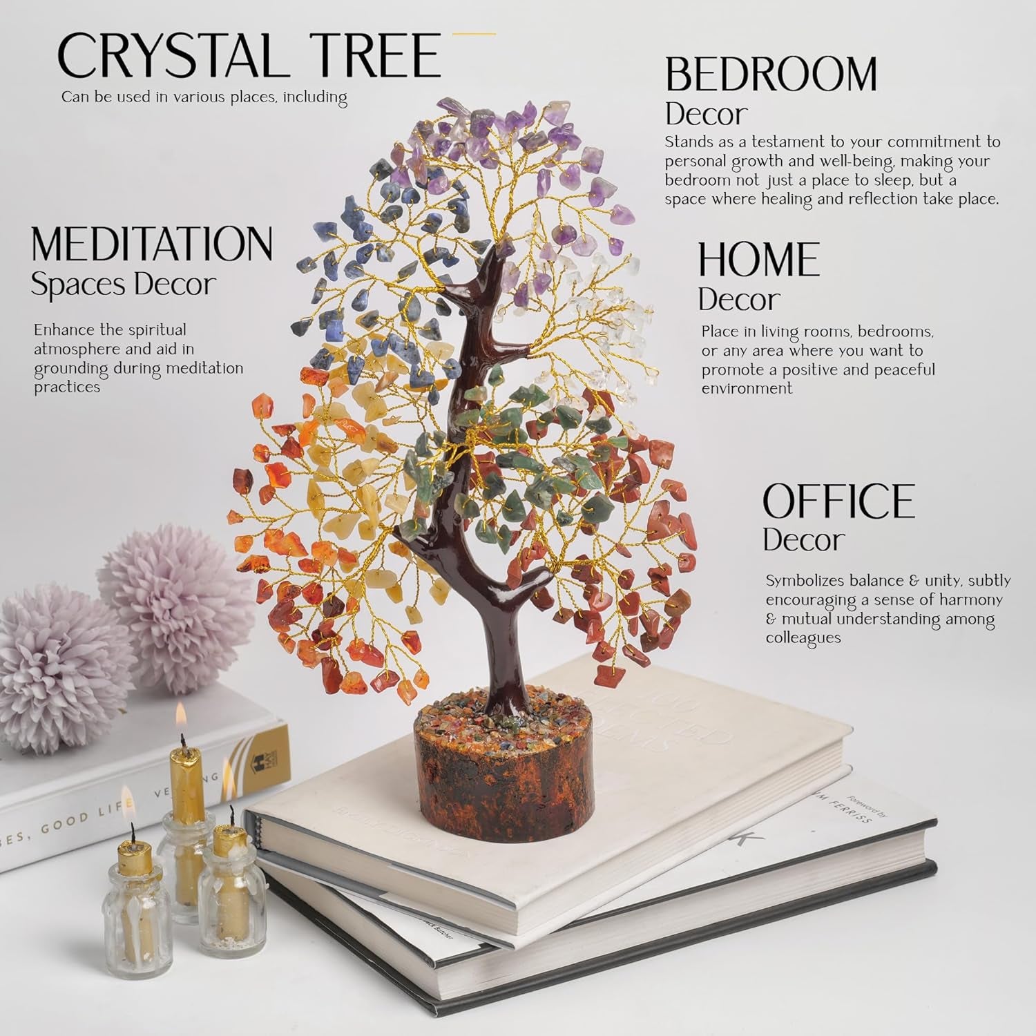 7 Chakra Tree of Life, Crystals and Healing Stones