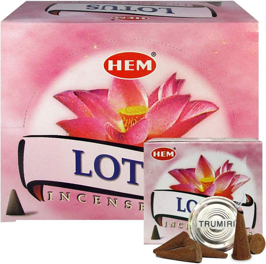 Lotus Incense Cones and Cone Incense Burner Bundle 