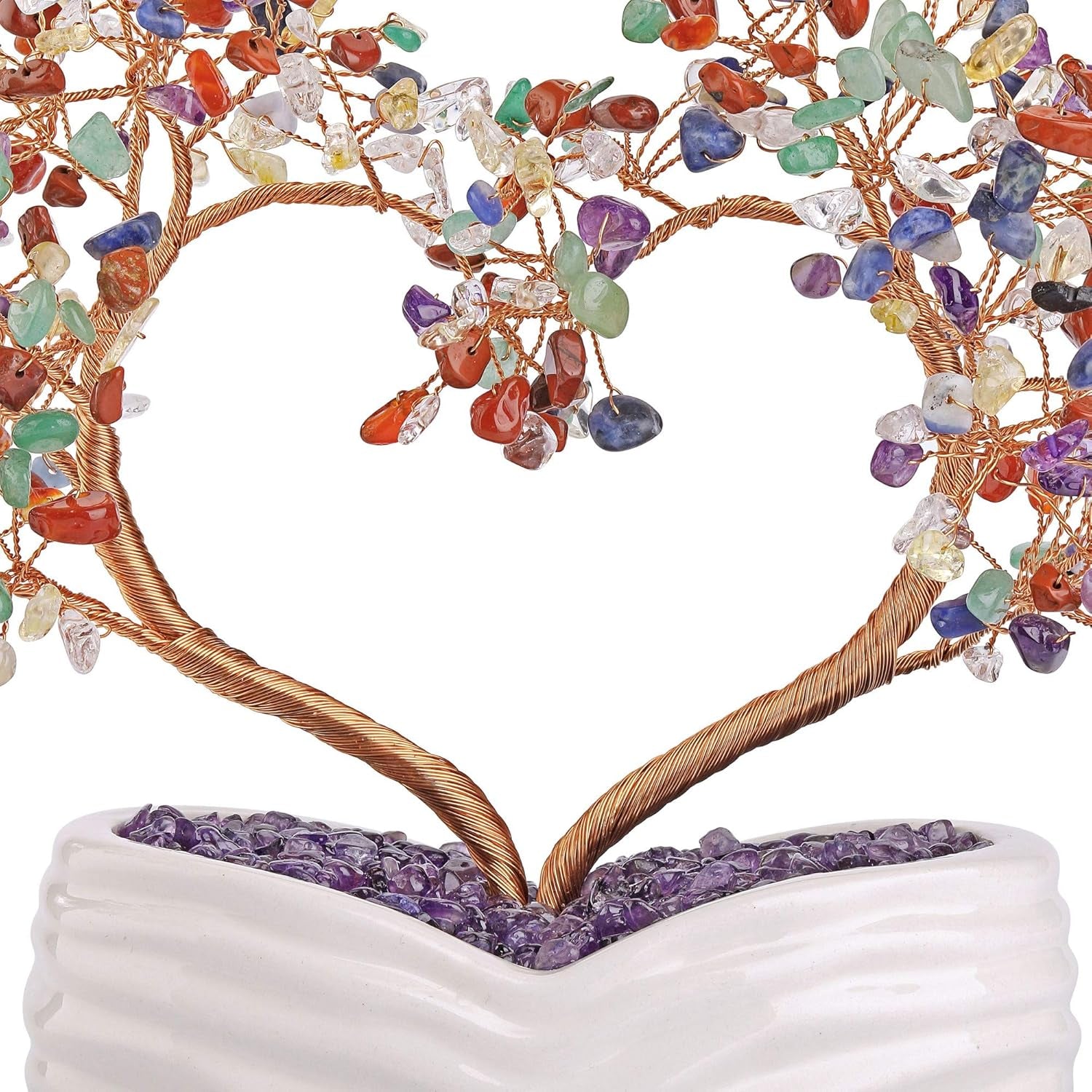 7 Chakra Healing Crystal Heart Money Tree 
