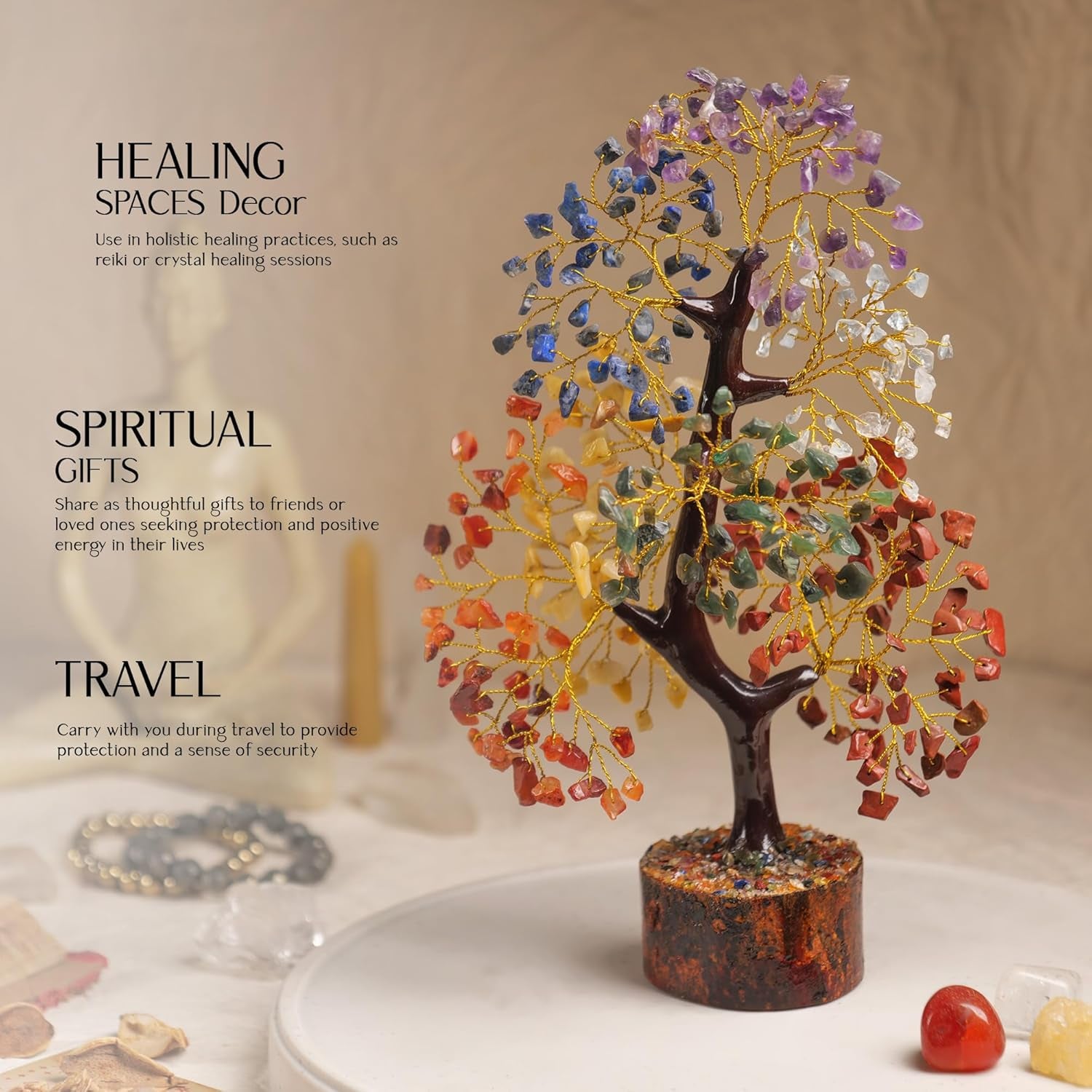 7 Chakra Tree of Life, Crystals and Healing Stones