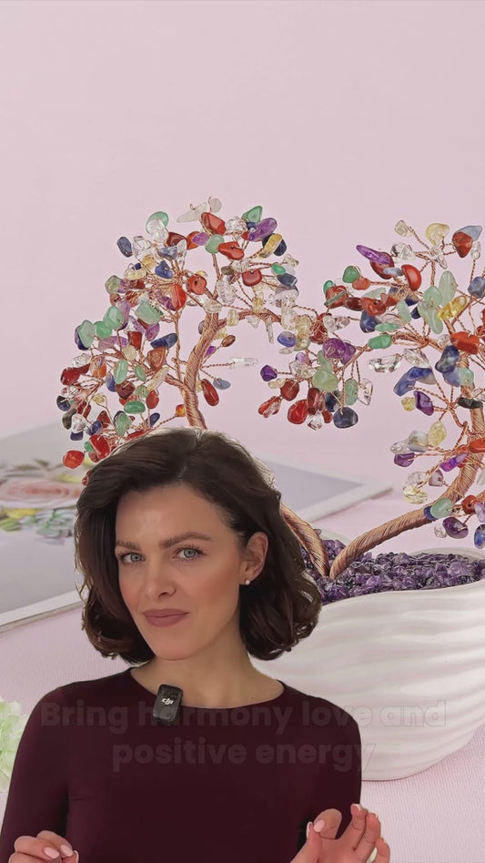 7 Chakra Healing Crystal Heart Money Tree